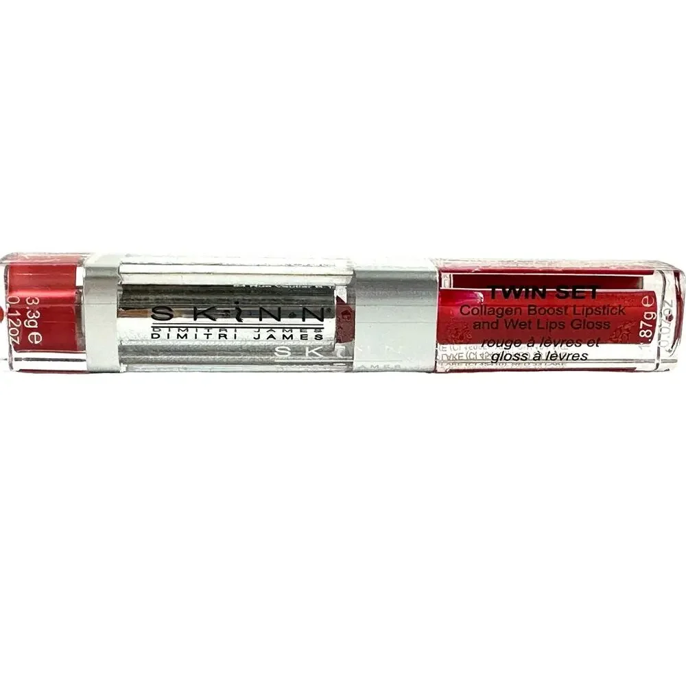 Skinn by Dimitri James Twin Collagen Boost Lipstick/Wet Lip Gloss Guava Daiquiri